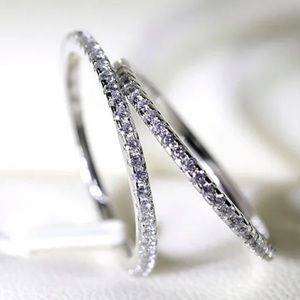 NEW FULL ETERNITY 925 STERLING SILVER DIAMOND RING